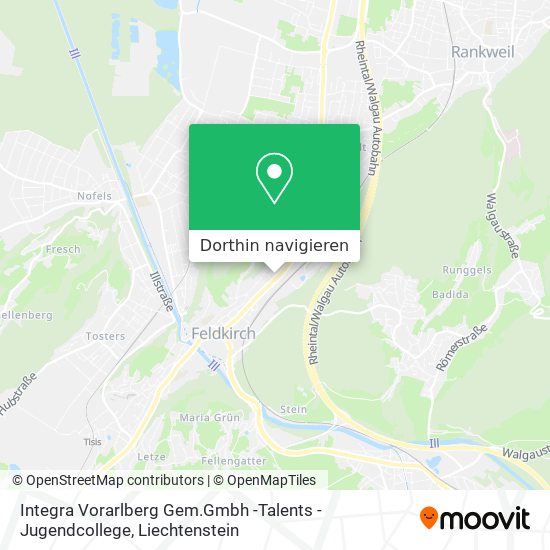 Integra Vorarlberg Gem.Gmbh -Talents - Jugendcollege Karte