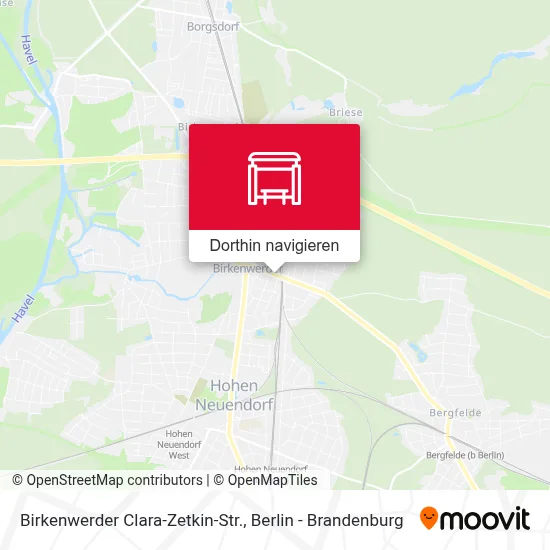 Birkenwerder Clara-Zetkin-Str. Karte