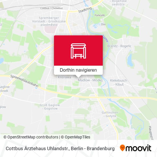 Cottbus Ärztehaus Uhlandstr. Karte