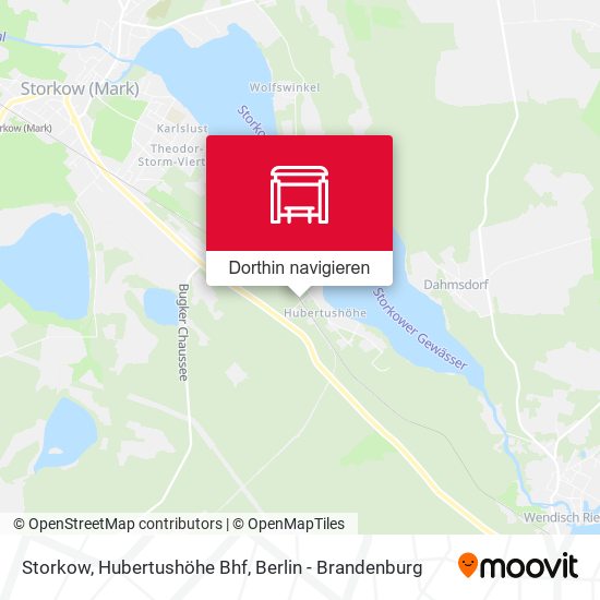 Storkow, Hubertushöhe Bhf Karte