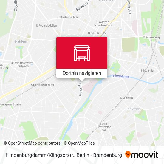 Hindenburgdamm/Klingsorstr. Karte
