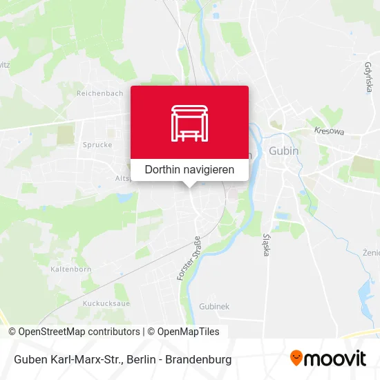 Guben Karl-Marx-Str. Karte