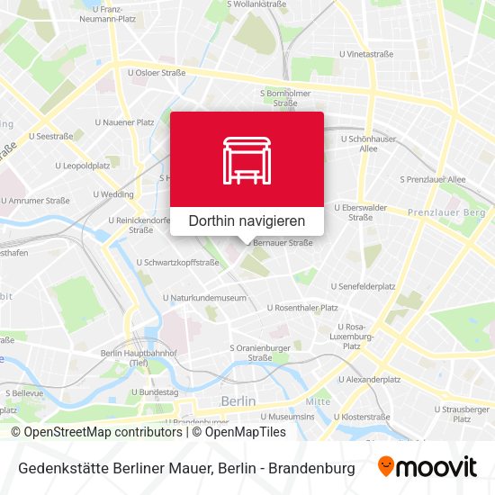 Gedenkstätte Berliner Mauer Karte