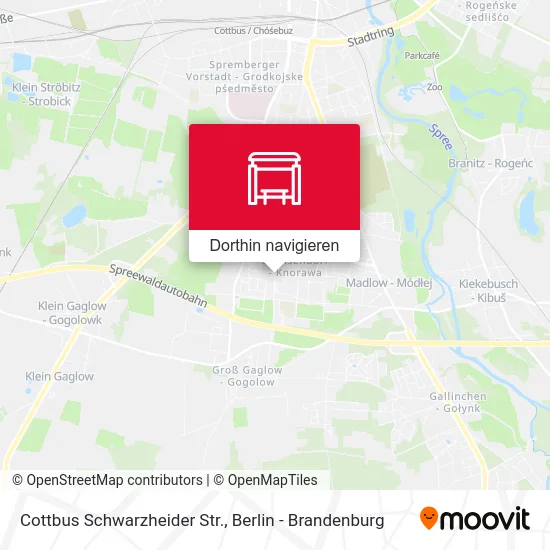 Cottbus Schwarzheider Str. Karte