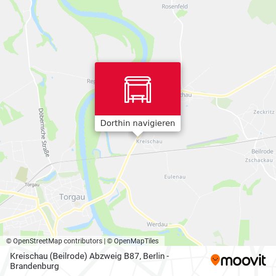 Kreischau (Beilrode) Abzweig B87 Karte