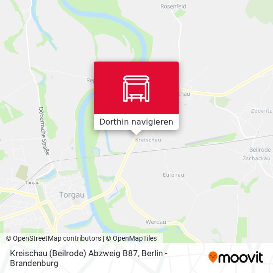 Kreischau (Beilrode) Abzweig B87 Karte