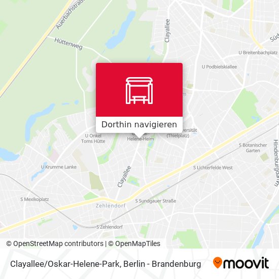 Clayallee/Oskar-Helene-Park Karte