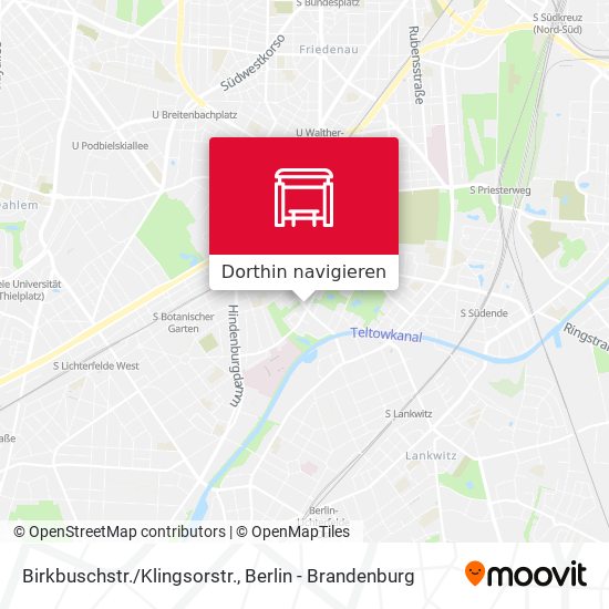 Birkbuschstr./Klingsorstr. Karte