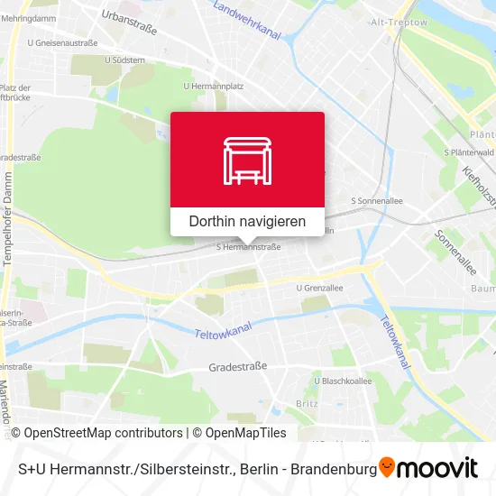 S+U Hermannstr. / Silbersteinstr. Karte