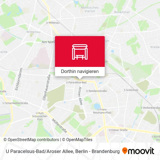 U Paracelsus-Bad/Aroser Allee Karte