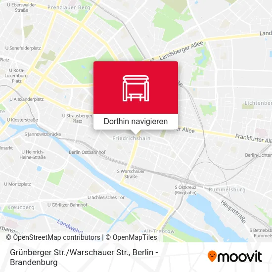 Grünberger Str. / Warschauer Str. Karte