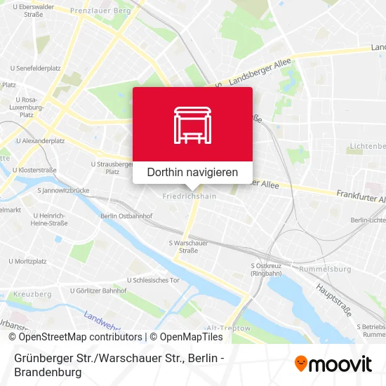 Grünberger Str. / Warschauer Str. Karte