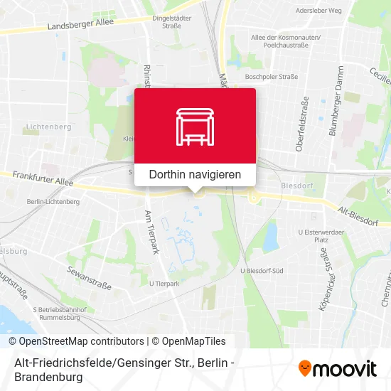 Alt-Friedrichsfelde / Gensinger Str. Karte