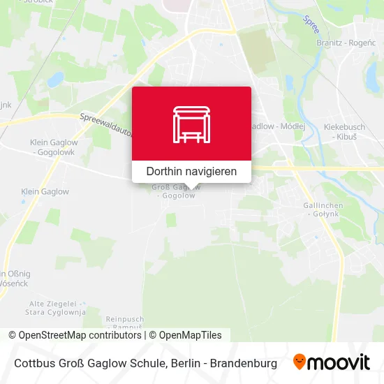Cottbus Groß Gaglow Schule Karte