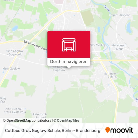 Cottbus Groß Gaglow Schule Karte