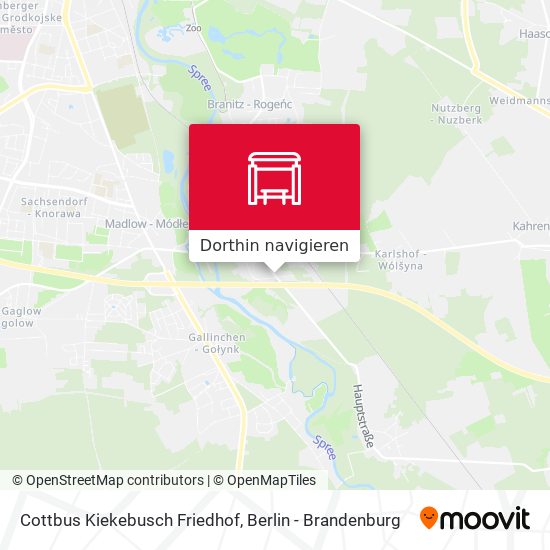 Cottbus Kiekebusch Friedhof Karte