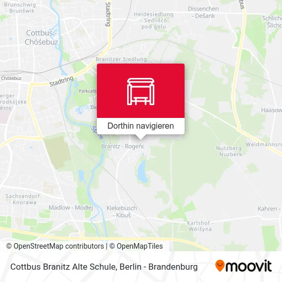 Cottbus Branitz Alte Schule Karte