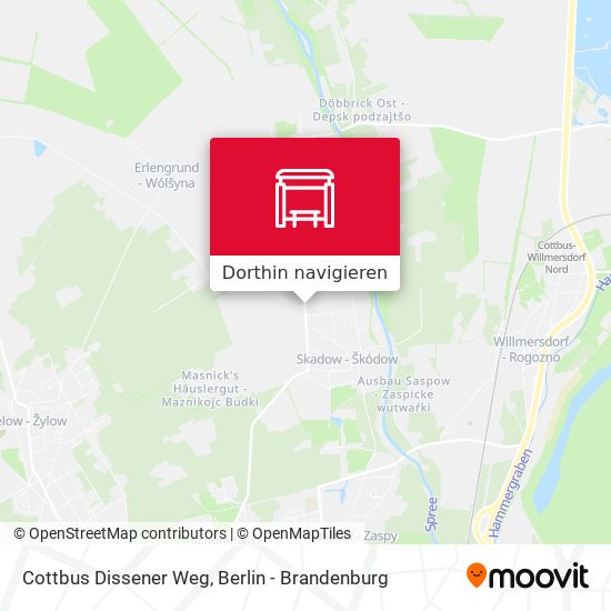 Cottbus Dissener Weg Karte