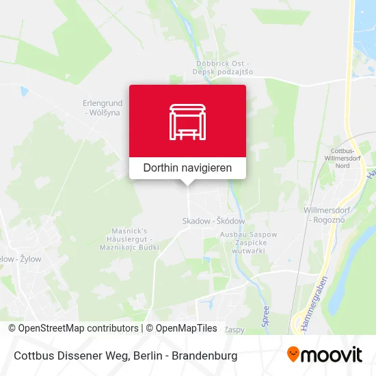 Cottbus Dissener Weg Karte