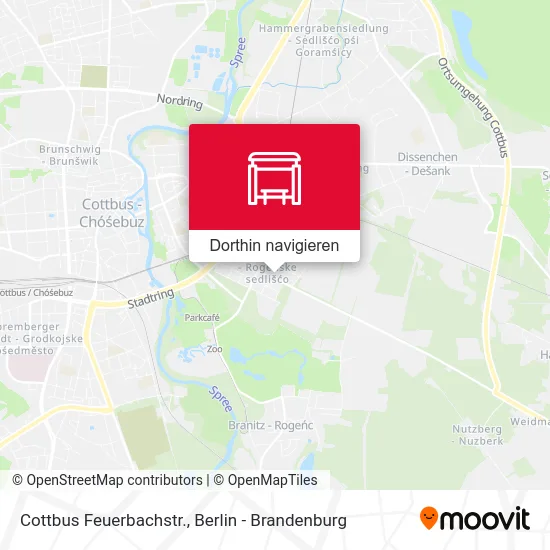 Cottbus Feuerbachstr. Karte