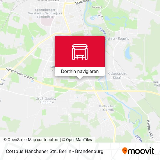 Cottbus Hänchener Str. Karte