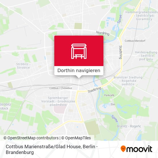 Cottbus Marienstraße / Glad House Karte