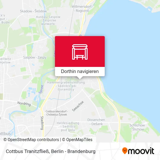 Cottbus Tranitzfließ Karte