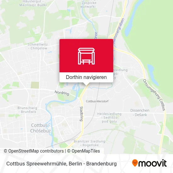 Cottbus Spreewehrmühle Karte