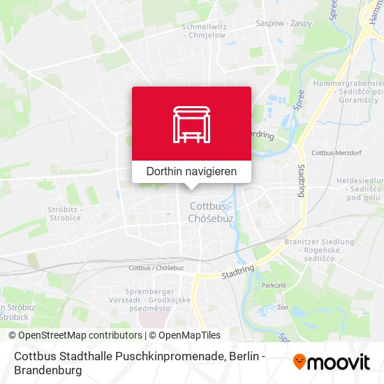 Cottbus Stadthalle Puschkinpromenade Karte