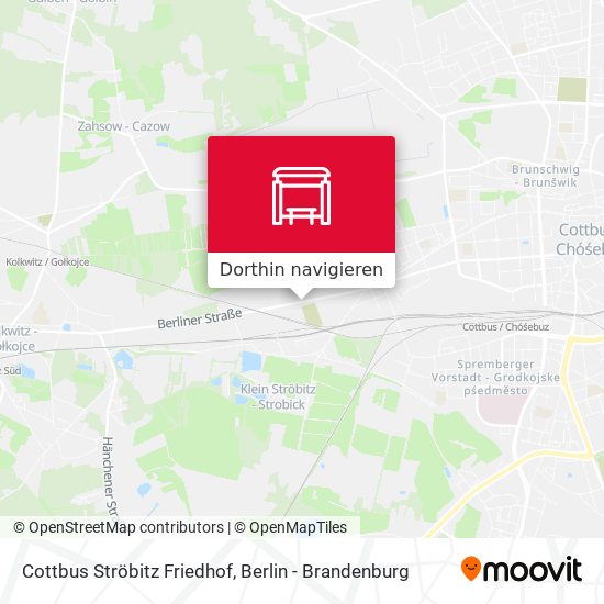 Cottbus Ströbitz Friedhof Karte