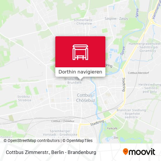 Cottbus Zimmerstr. Karte