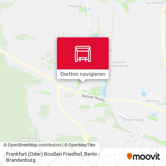 Frankfurt (Oder) Booßen Friedhof Karte