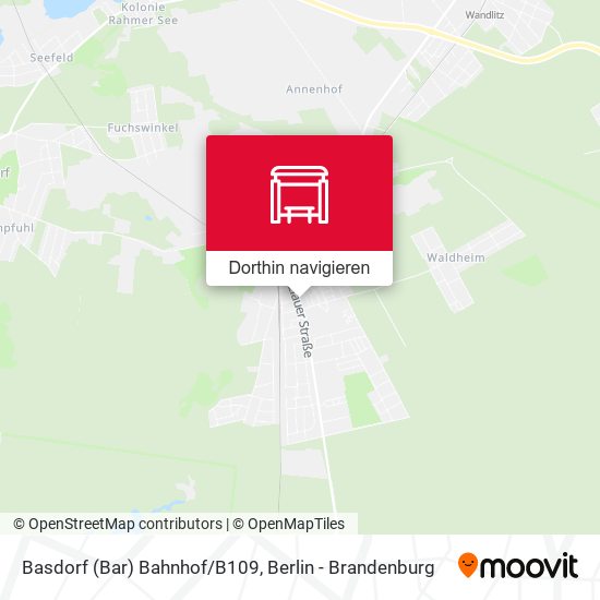 Basdorf (Bar) Bahnhof/B109 Karte