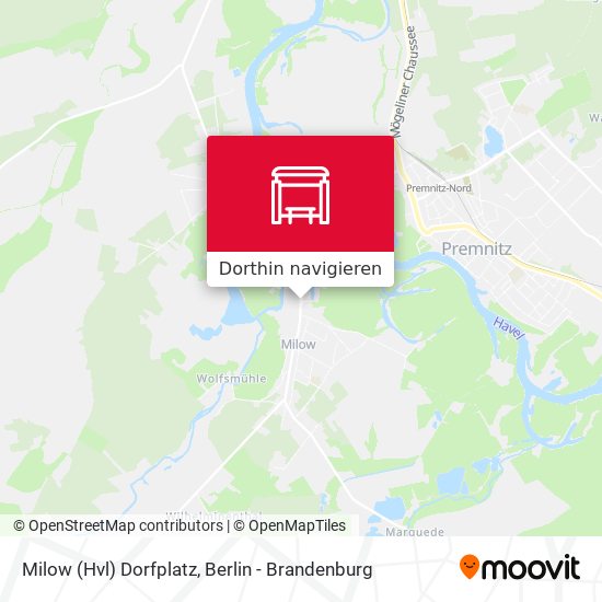 Milow (Hvl) Dorfplatz Karte