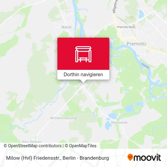 Milow (Hvl) Friedensstr. Karte