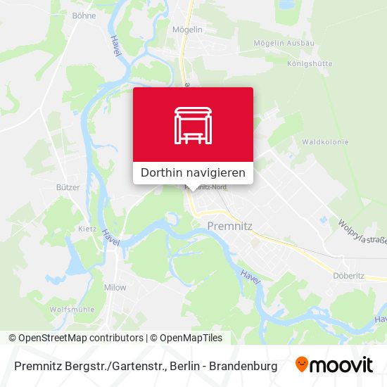 Premnitz Bergstr./Gartenstr. Karte