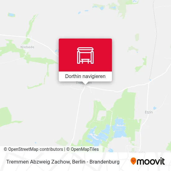 Tremmen Abzweig Zachow Karte