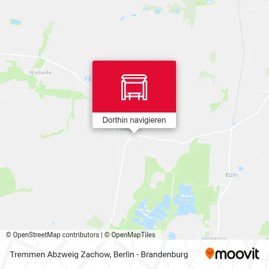 Tremmen Abzweig Zachow Karte