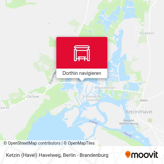 Ketzin (Havel) Havelweg Karte