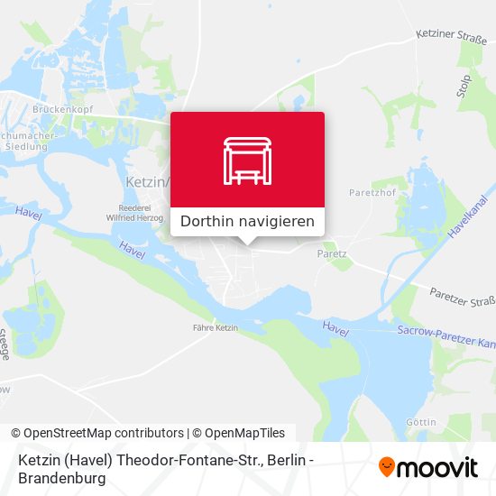 Ketzin (Havel) Theodor-Fontane-Str. Karte