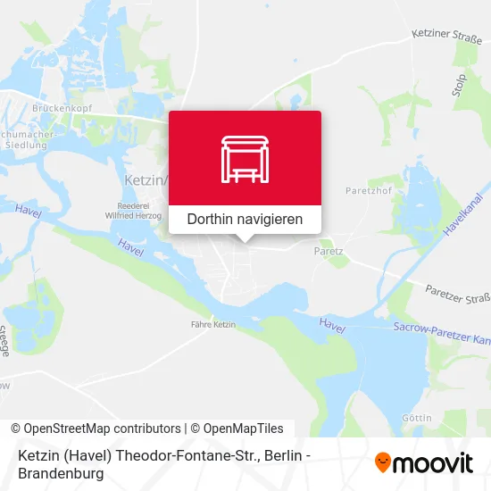 Ketzin (Havel) Theodor-Fontane-Str. Karte