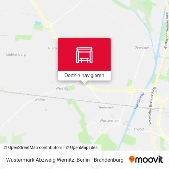 Wustermark Abzweig Wernitz Karte