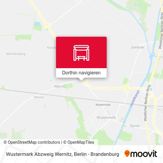 Wustermark Abzweig Wernitz Karte