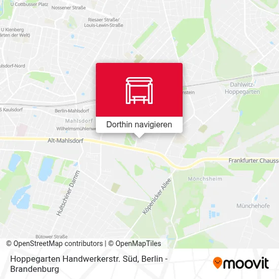 Hoppegarten Handwerkerstr. Süd Karte