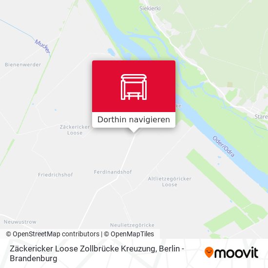 Zäckericker Loose Zollbrücke Kreuzung Karte