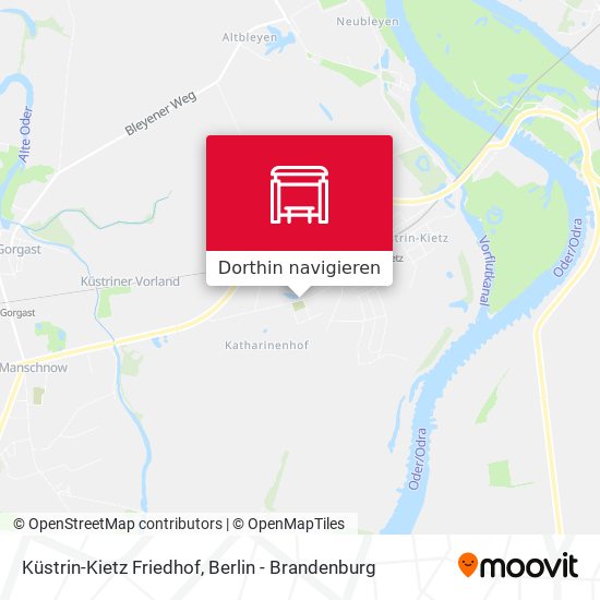 Küstrin-Kietz Friedhof Karte