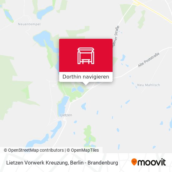 Lietzen Vorwerk Kreuzung Karte