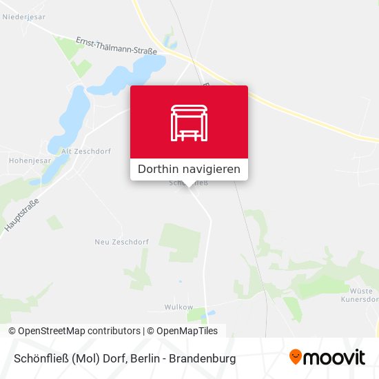 Schönfließ (Mol) Dorf Karte