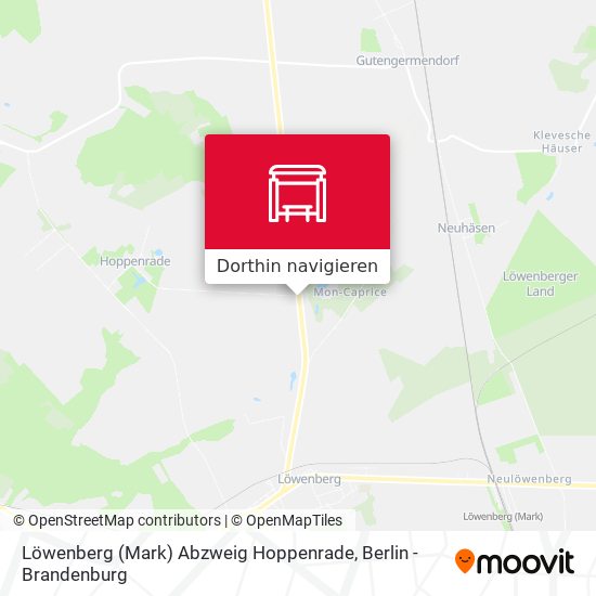 Löwenberg (Mark) Abzweig Hoppenrade Karte