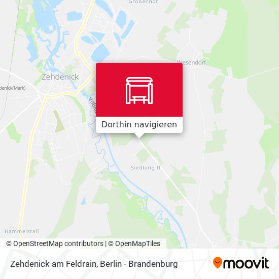 Zehdenick am Feldrain Karte